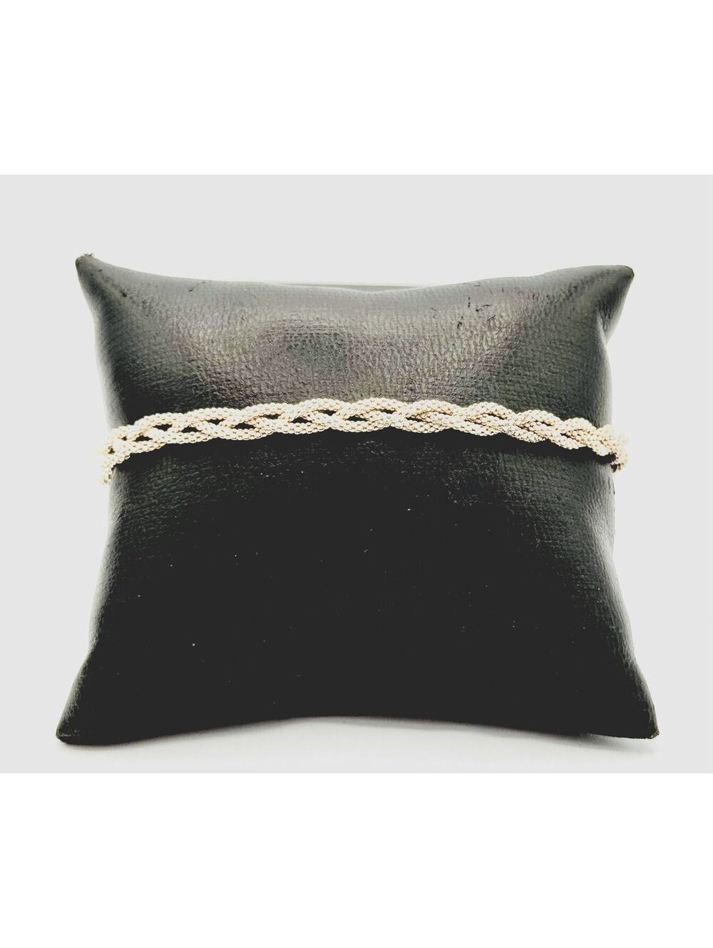 Italian textured braided sterling silver bracelet